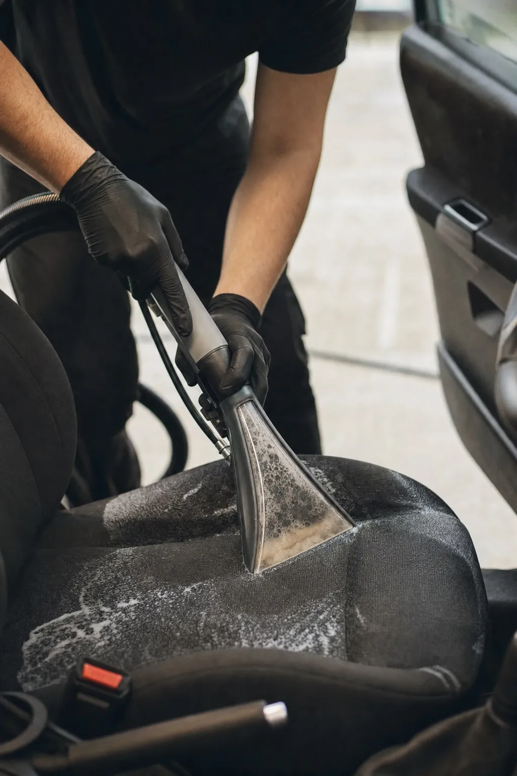 Car Valeting service in progress