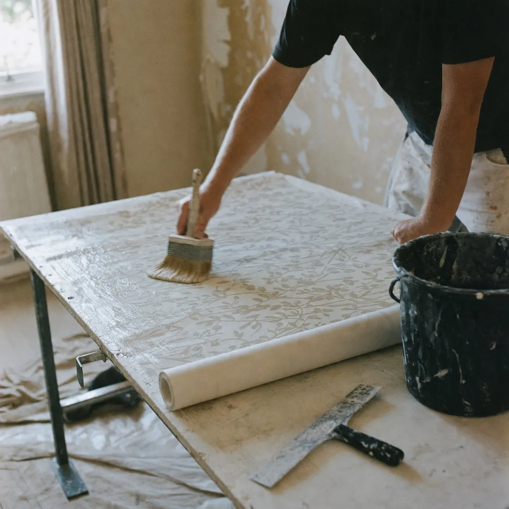 Wallpaper hanging — Clara handles this for decorators