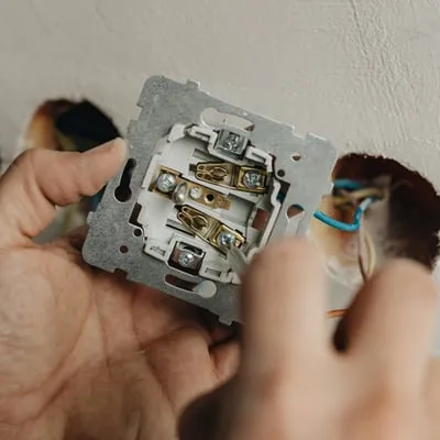 Electricians service in progress