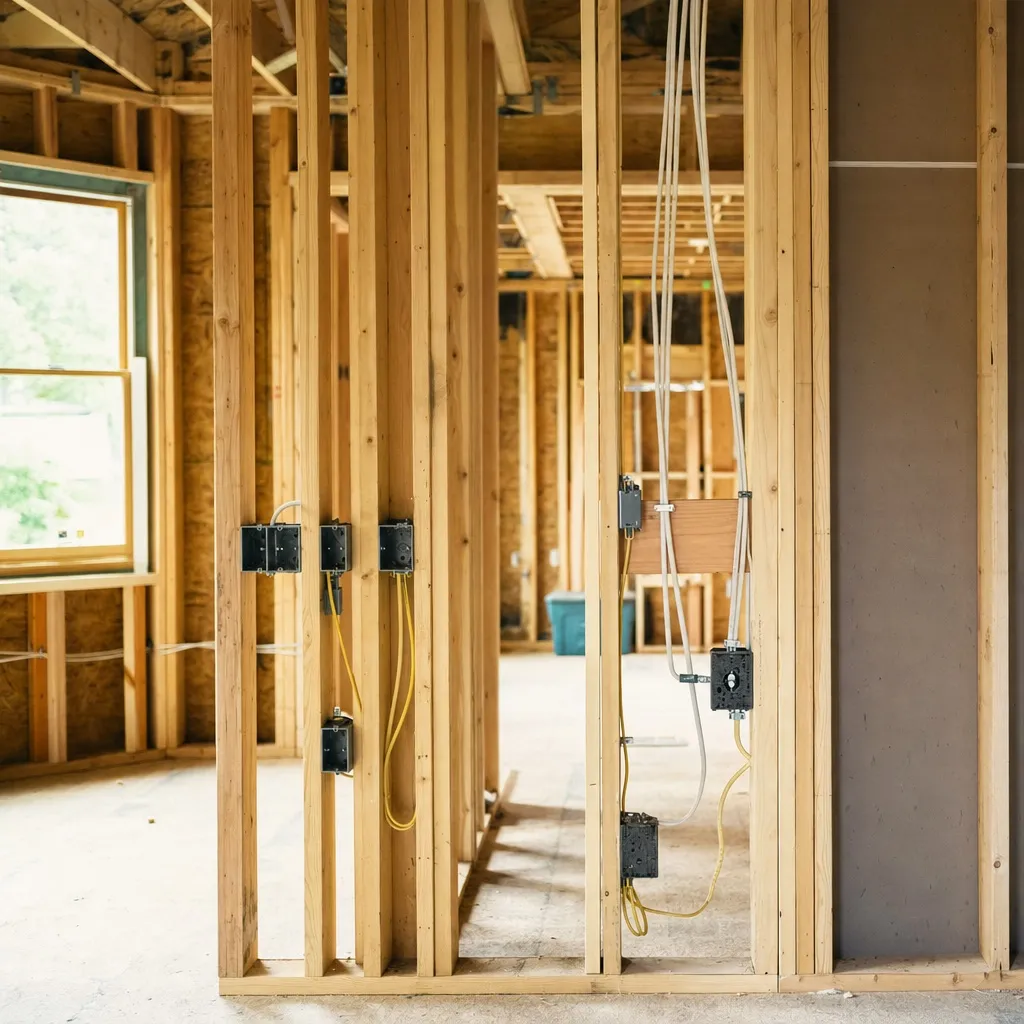 New build first fixes — Clara handles this for electricians