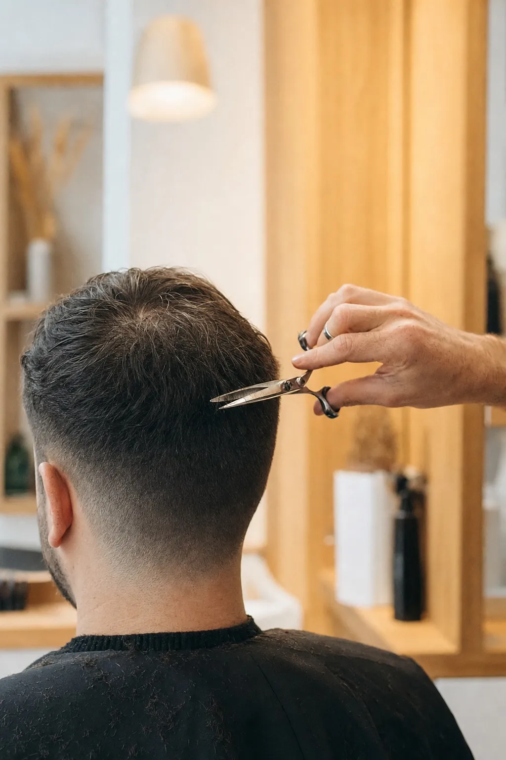 Hairdressers service in progress