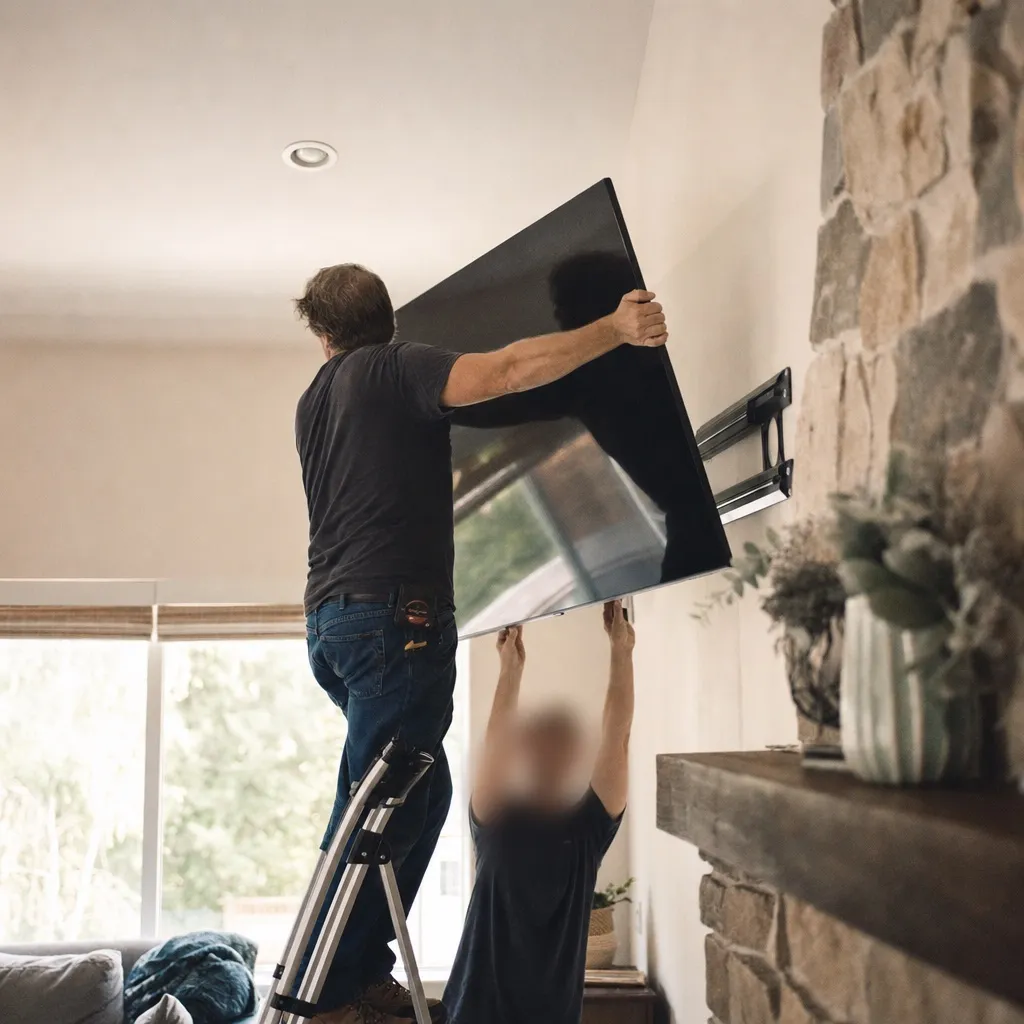 TV mounting & shelving — Clara handles this for handyman services