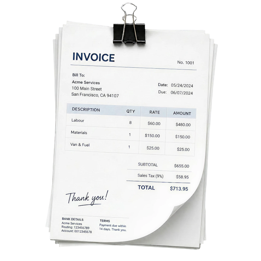 Sample invoice